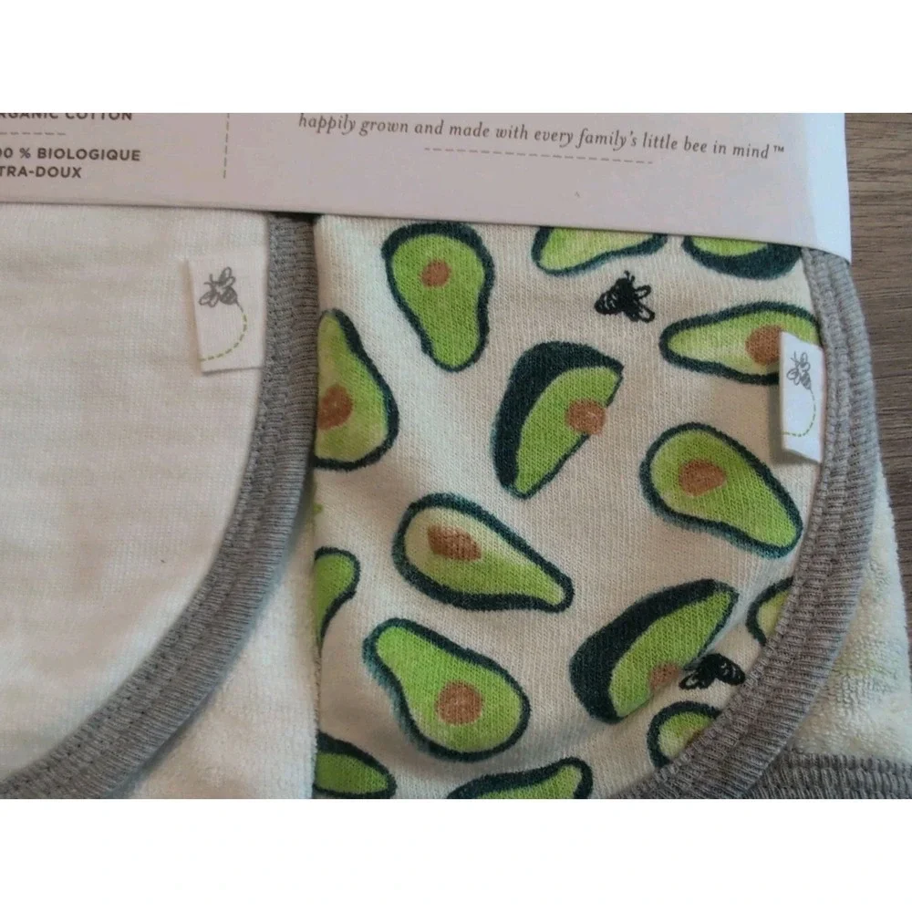 Burt's Bees Baby Set Of 2 Hooded Towel Set Avocados Organic Cotton Green NIP
